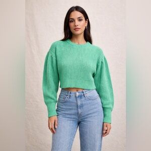 Zara Mint Green Crew Neck Sweater